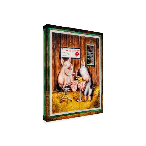 Charlsie Kelly 'Wine, Dine And Swine' Canvas Art,18x24